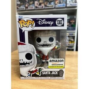 EXCLUSIVE GLOW Santa Jack Skellington Funko Pop #1383 Nightmare NBC Disney GITD